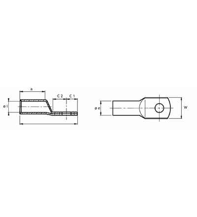 CIMCO Neizolované trubkové oko Cu 70/6 mm (25 ks) 183306